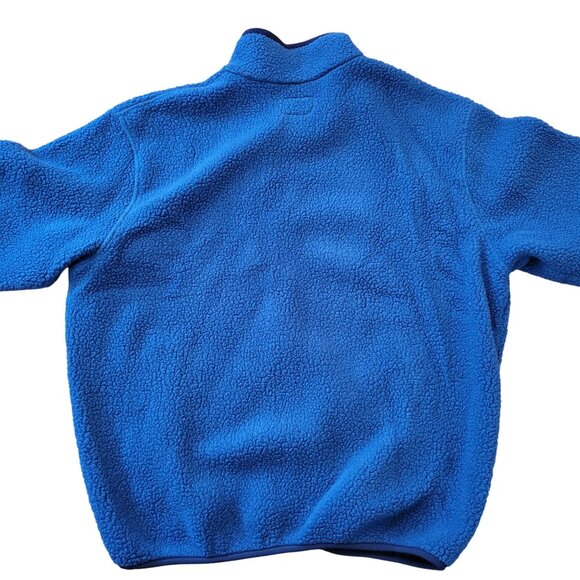 LL Bean XL Tall Blue Full Zip Fleece Jacket Pockets Stand Collar Deep Pile - Picture 6 of 6